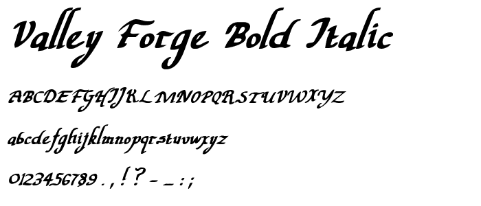 Valley Forge Bold Italic font