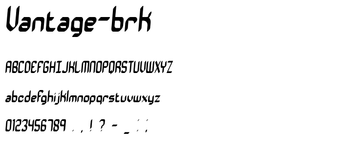 Vantage BRK font