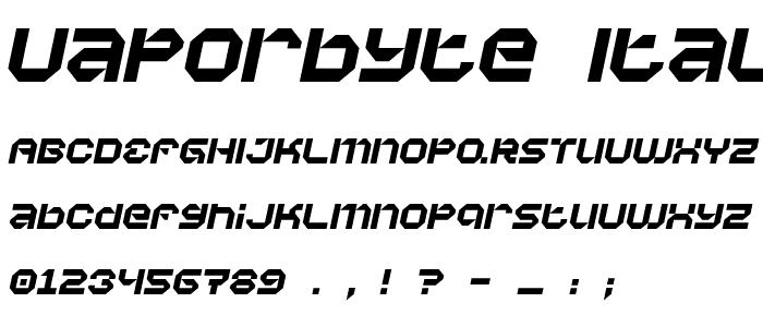 Vaporbyte Italic font