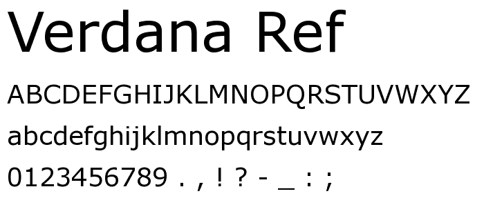 Verdana Ref font