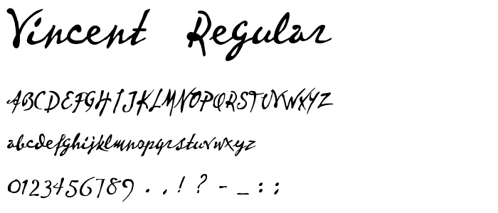 Vincent  Regular font