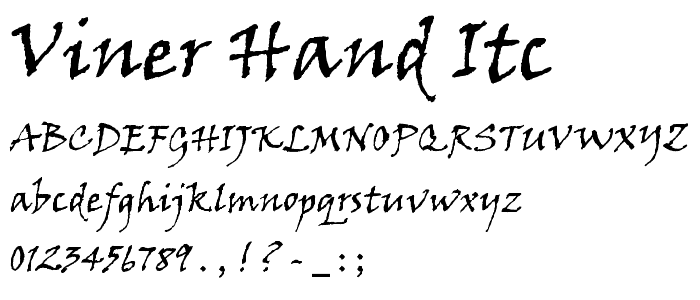 Viner Hand ITC font