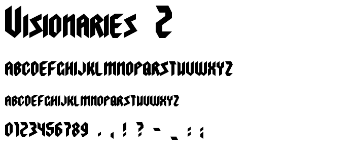 Visionaries 2 font