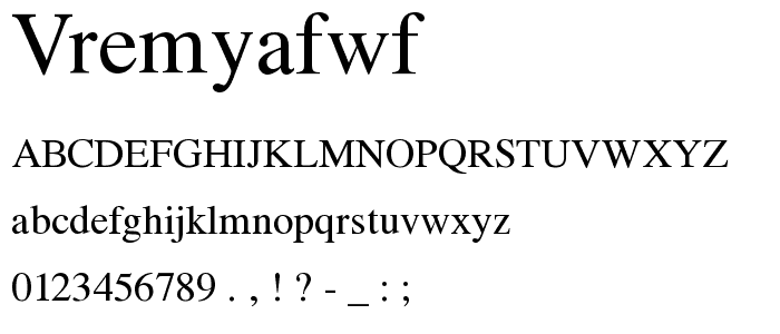 VremyaFWF font