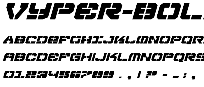 Vyper Bold Expanded Italic font