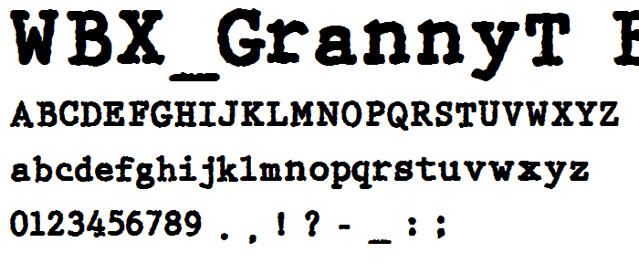 WBX_GrannyT Bold font