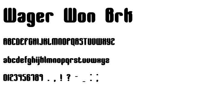 Wager Won BRK font