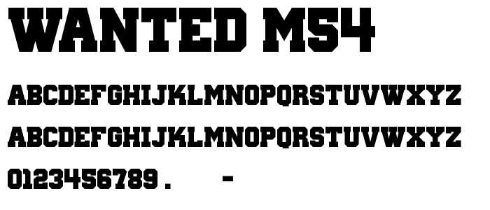 Wanted M54 font