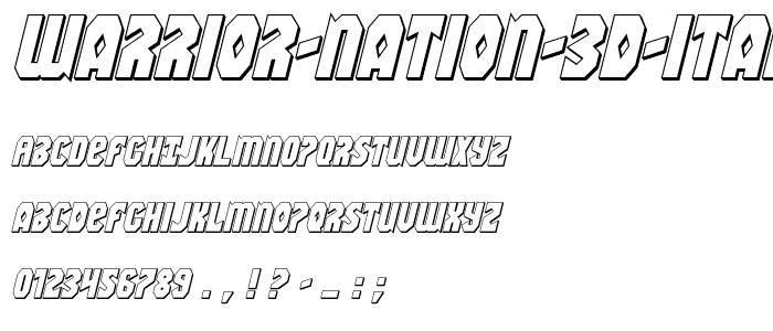 Warrior Nation 3D Italic font