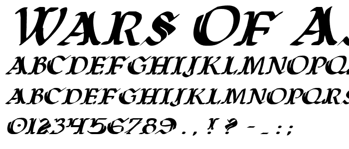 Wars of Asgard Italic font