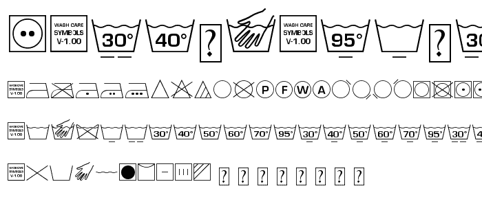 Wash Care Symbols M54 font