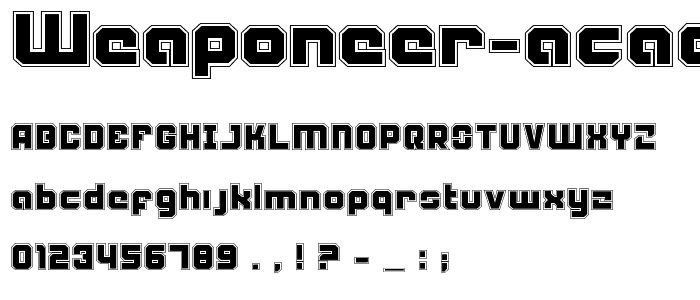 Weaponeer Academy font