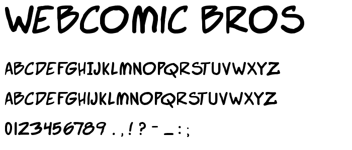 Webcomic Bros font