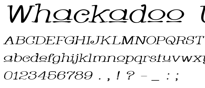 Whackadoo Upper Wide Italic font