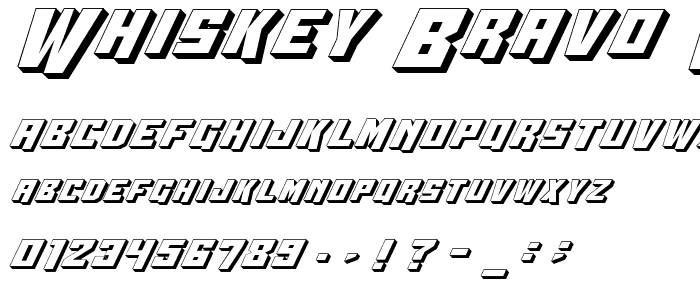 Whiskey Bravo Victor 3D font