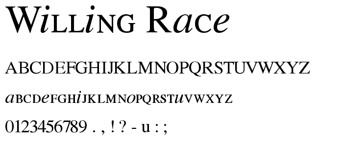 Willing Race font