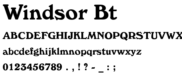 Windsor BT font