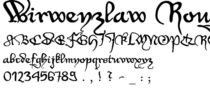 WirWenzlaw Rough font