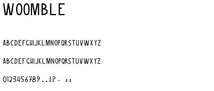 Woomble font