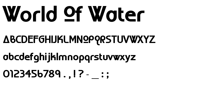 World of Water font