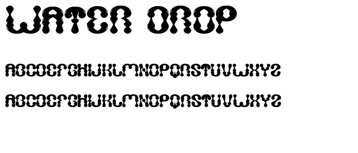 water drop font