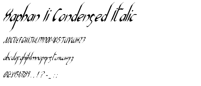 Xaphan II Condensed Italic font