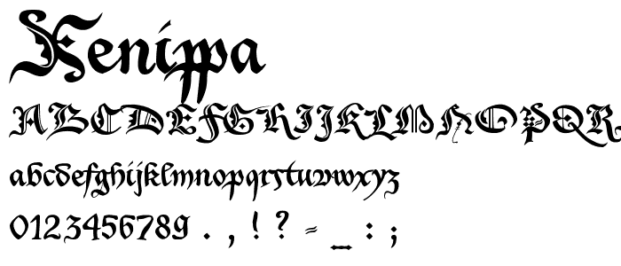 Xenippa font