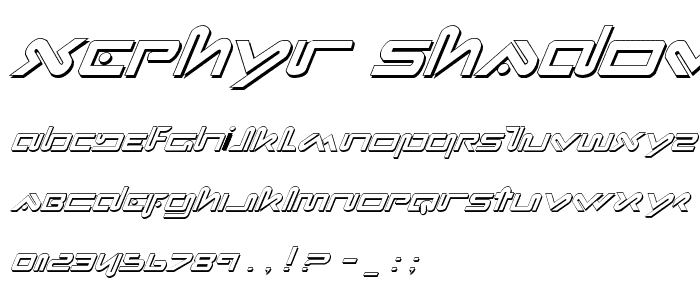 Xephyr Shadow Italic font