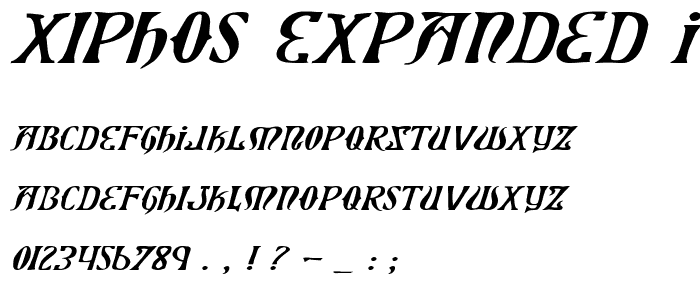 Xiphos Expanded Italic font