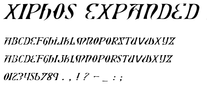 Xiphos Expanded Light Italic font