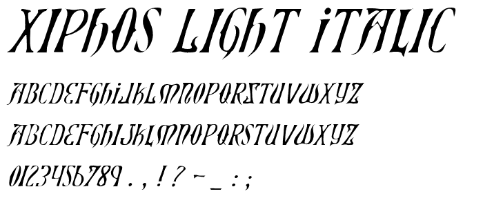 Xiphos Light Italic font