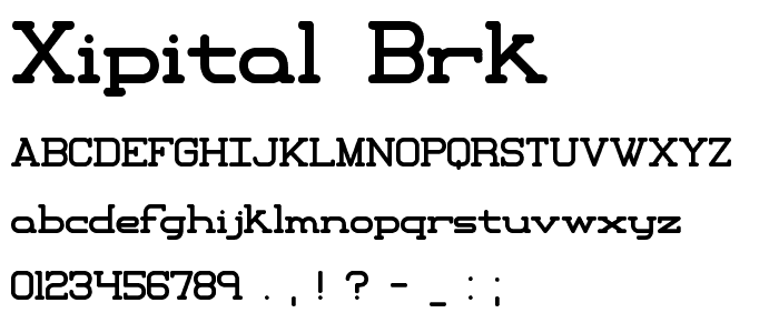 Xipital BRK font