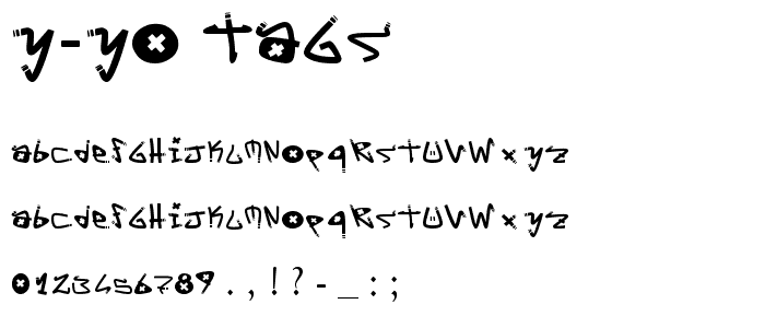 Y-Yo Tags font