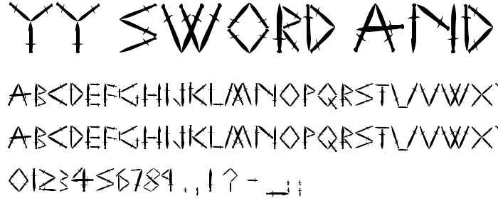 YY Sword and Dagger font