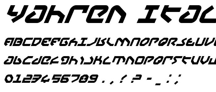 Yahren Italic font