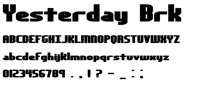 Yesterday BRK font