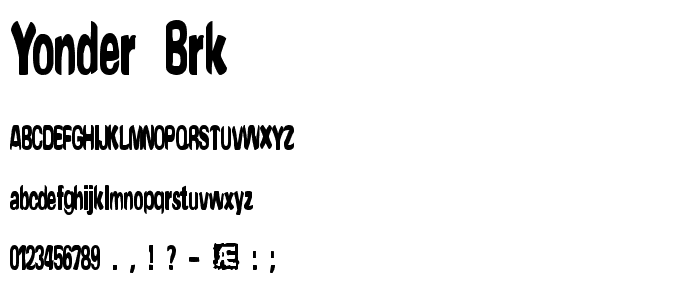 Yonder BRK font