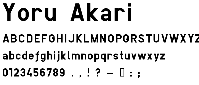 Yoru_akari font