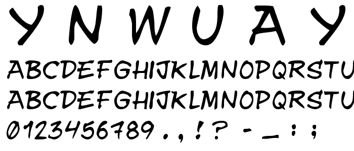 y.n.w.u.a.y font