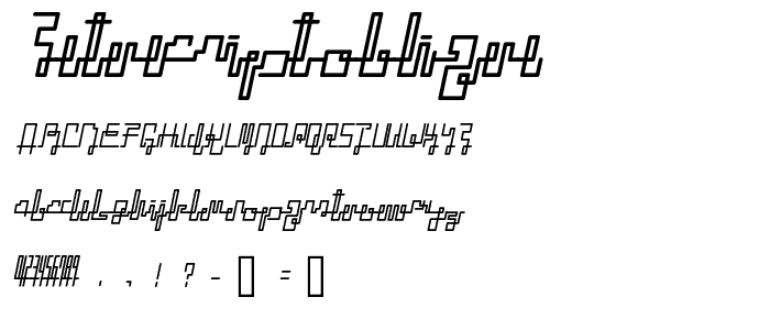 ZETUEcript Oblique font