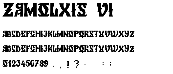 Zamolxis VI font