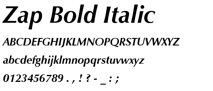 Zap Bold Italic font