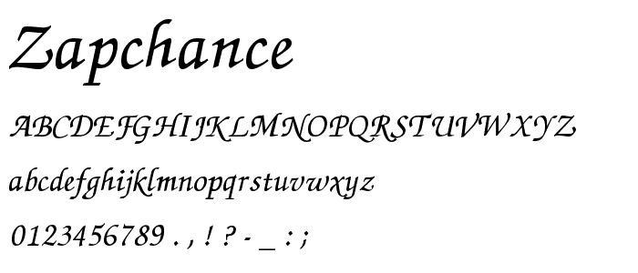 ZapChance font