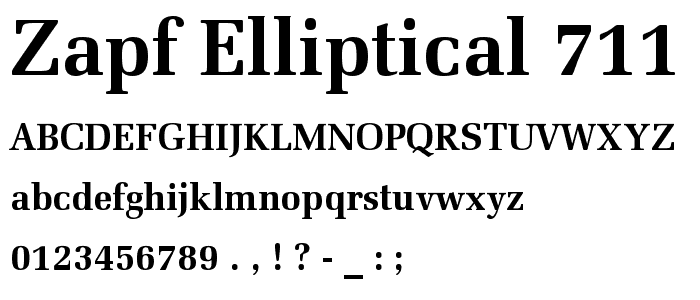 Zapf Elliptical 711 Bold BT font