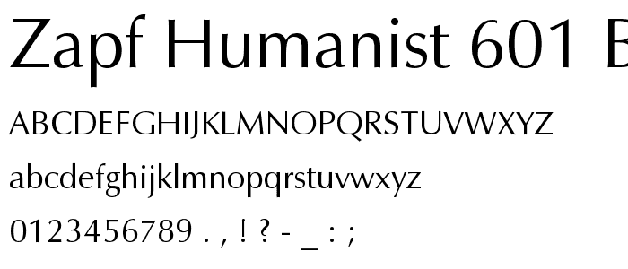 Zapf Humanist 601 BT font