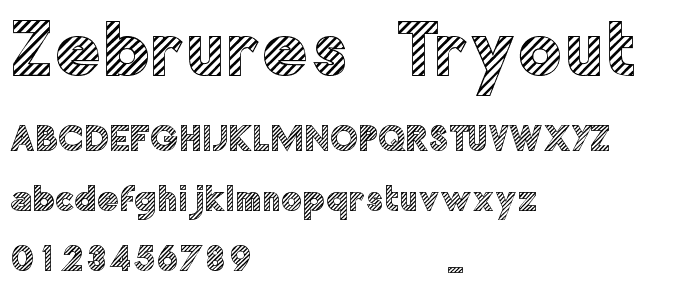 Zebrures Tryout font