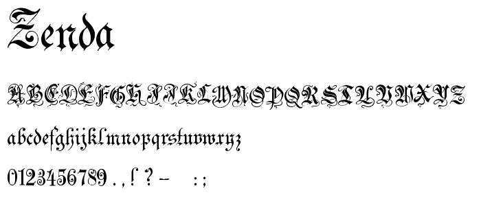 Zenda font