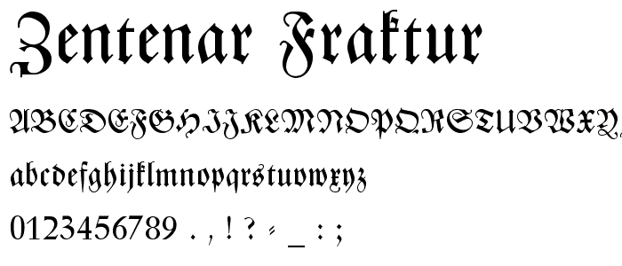 Zentenar Fraktur font