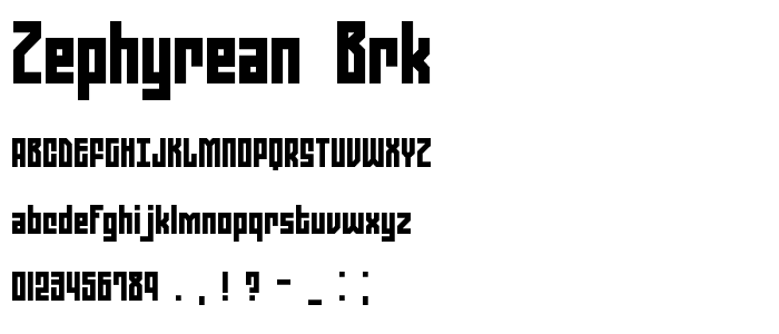 Zephyrean BRK font