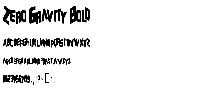 Zero Gravity Bold font